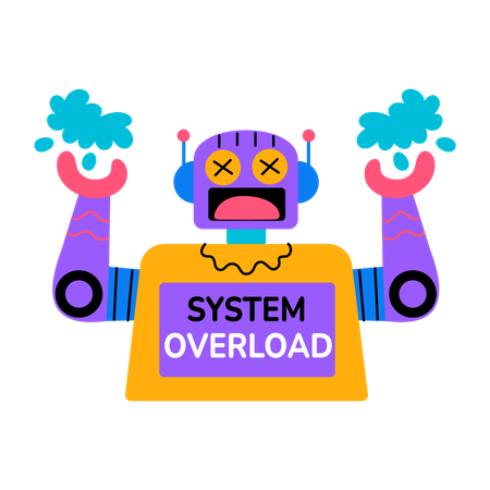 Robot system overload  Illustration