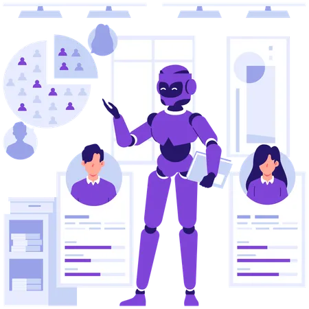 Robot takes help from customer sgment  Illustration