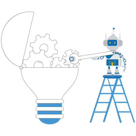 ロボットは革新性を考える  イラスト