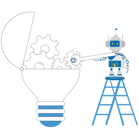 ロボットは革新性を考える  イラスト