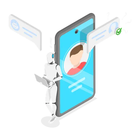 Robot using ai technology  Illustration