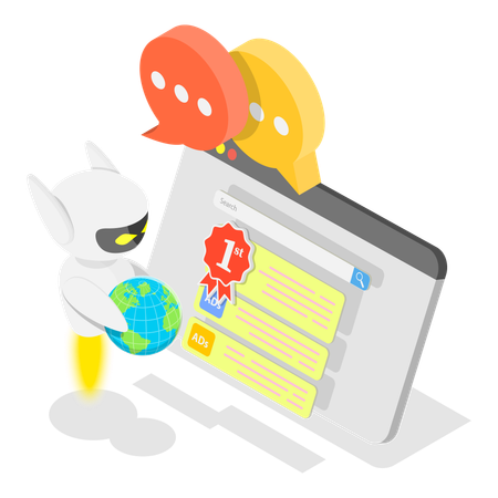Robot using ai technology  Illustration
