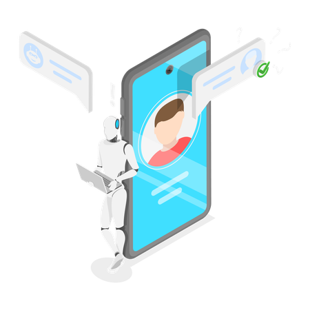 Robot using ai technology  Illustration