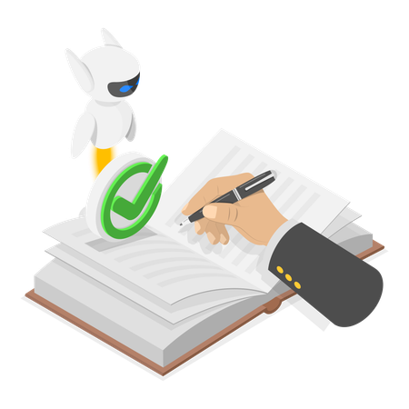 Robot using ai technology  Illustration