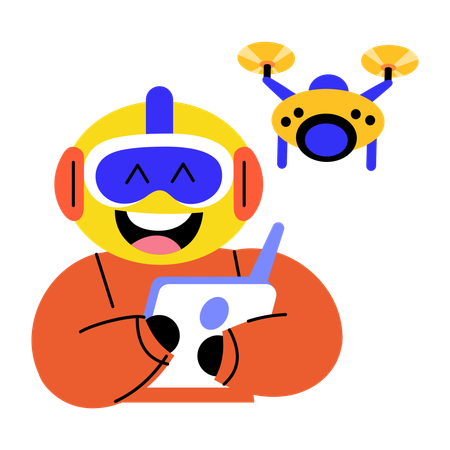 Robot volador dron  Ilustración