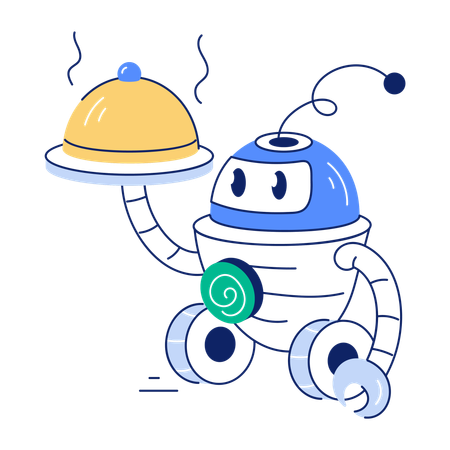 Robot Waiter  Illustration