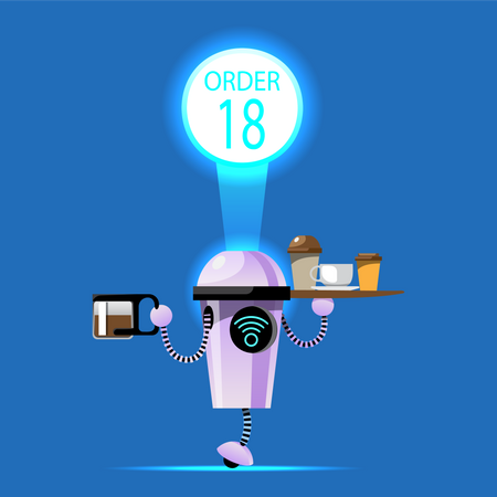 Robot waiter Illustration