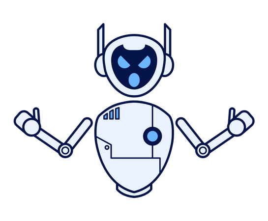 Robot with angry gesture Illustration