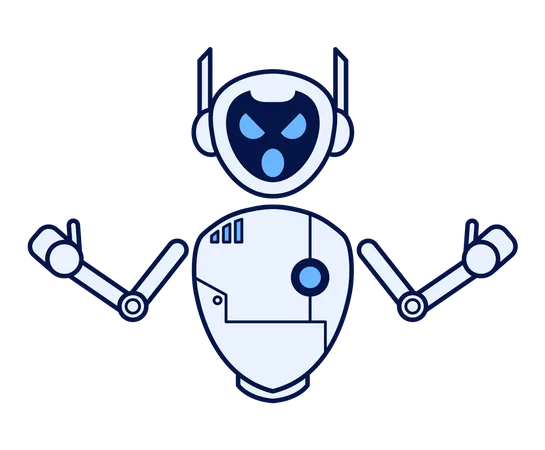Robot with angry gesture Illustration
