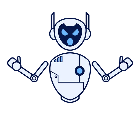 Robot with angry gesture  Illustration