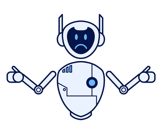 Robot with confused gesture  Illustration