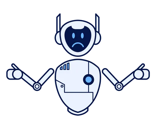 Robot with confused gesture Illustration