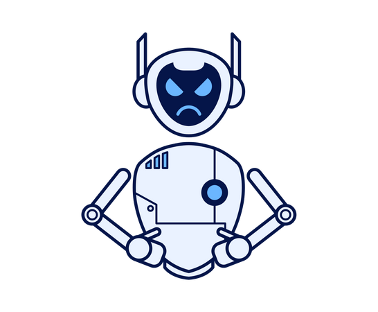 Robot with mad expression  Illustration