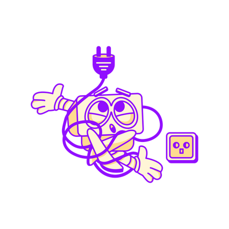 Robot with no connection  Illustration