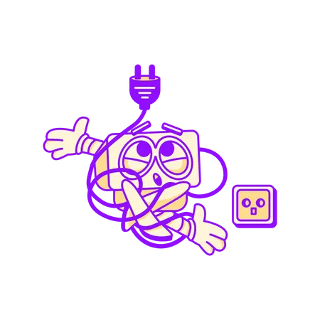 Robot with no connection  Illustration
