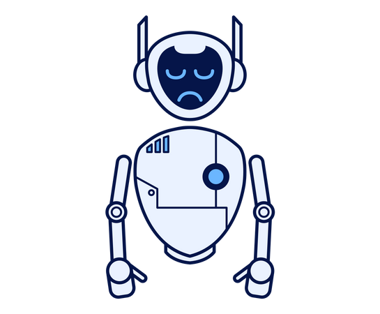 Robot with sad face  Illustration