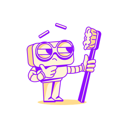 Robot working on cyber hygiene  Illustration