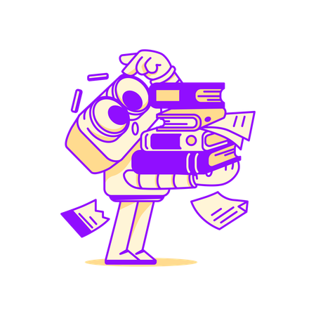 Robot working on data connection  Illustration