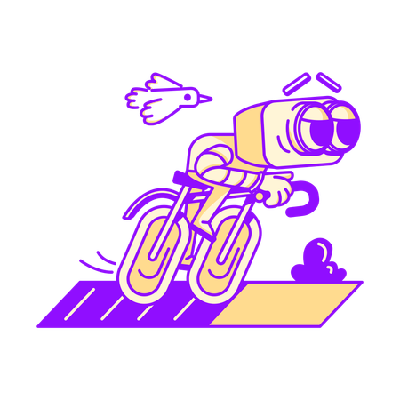 Robot working on file loading  Illustration