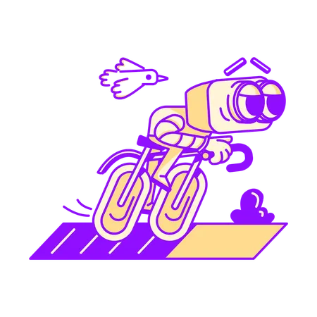 Robot working on file loading  Illustration