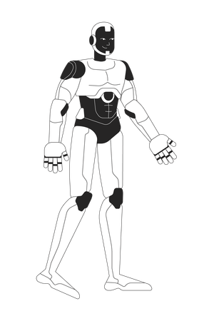 Roboter Android laufen  Illustration