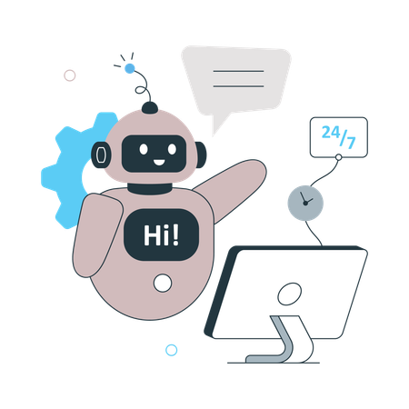 Roboter bieten 24-Stunden-Service  Illustration