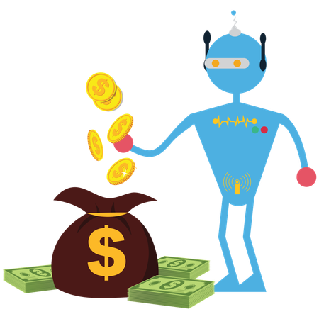 Roboter, der Geld verdient  Illustration