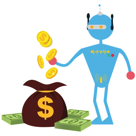 Roboter, der Geld verdient  Illustration
