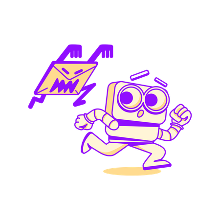 Roboter mit Spam-Dateien  Illustration