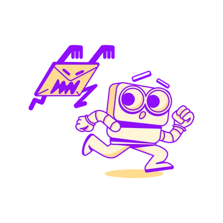 Roboter mit Spam-Dateien  Illustration