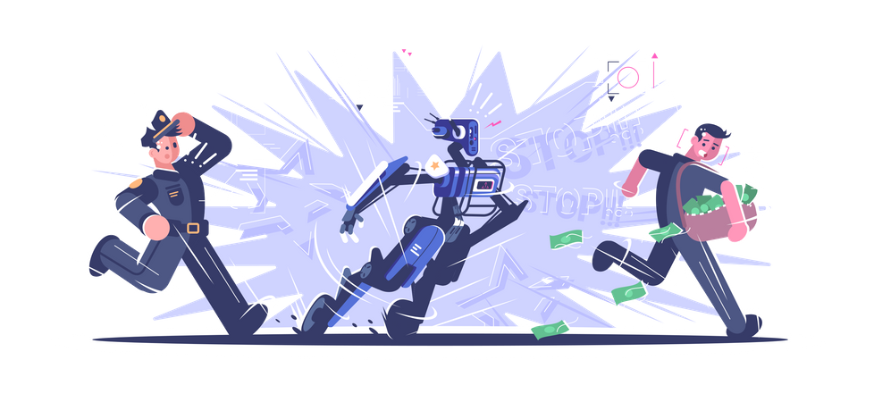 Roboter-Polizist  Illustration