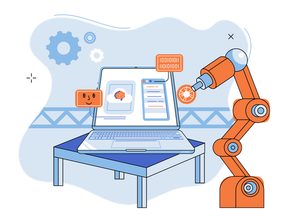 Herstellung von Roboterarmen nach Gerät  Illustration