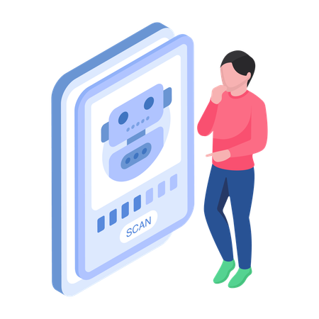 Roboterprogramm-Scannen  Illustration