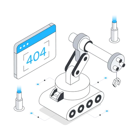 Robotic 404 Error Illustration