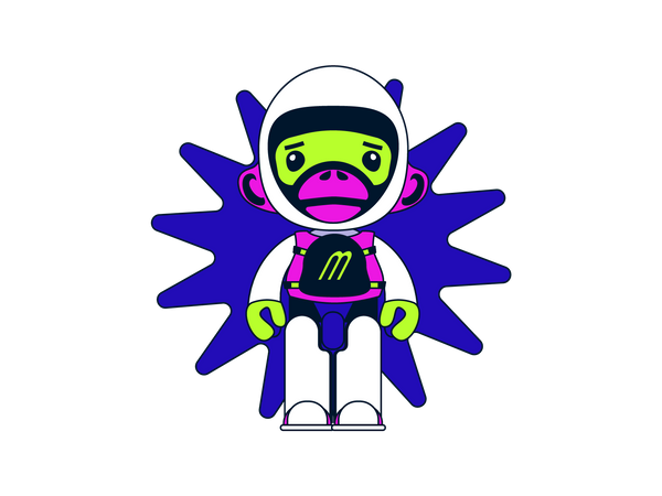 宇宙服を着たロボット猿  イラスト