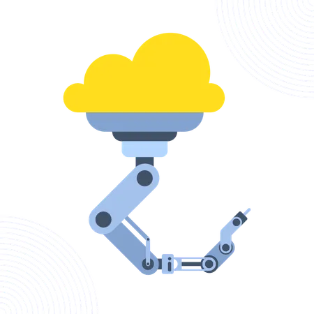 Robotic arm machinery equipment using wireless technology  Illustration