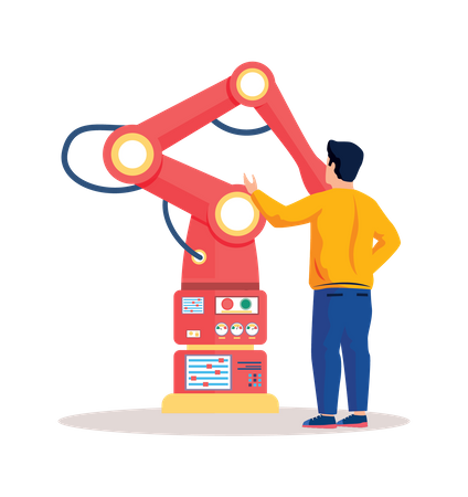 Robotic arm testing  Illustration