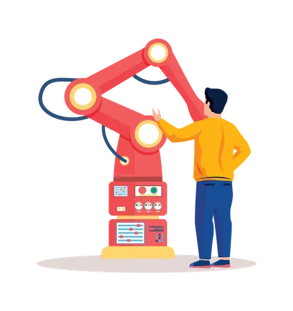 Robotic arm testing  Illustration