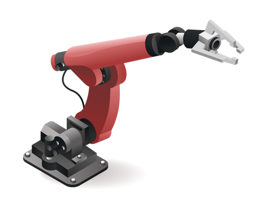 Robotic arm tool technology for the packaging industry with artificial intelligence  Illustration