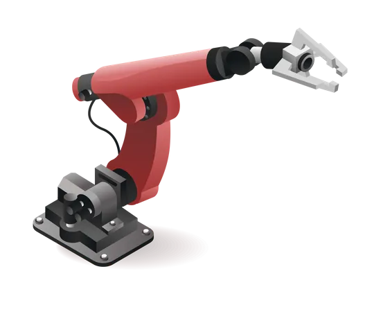 Robotic arm tool technology for the packaging industry with artificial intelligence  Illustration