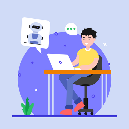 Robotic Chat  Illustration