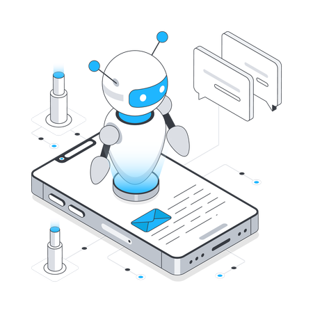 Robotic chat/Ai Chat Bot  Illustration