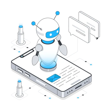 Robotic chat/Ai Chat Bot  Illustration