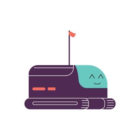 Robotic delivery car  Illustration