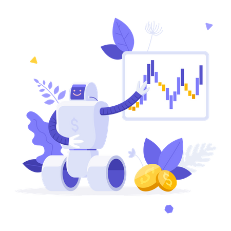 Robotic Financial Consulting Service Illustration