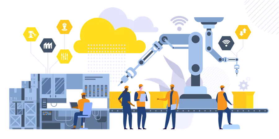 Robotic machinery  Illustration