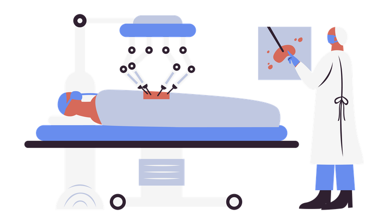 Robotic Medical Surgery  Illustration