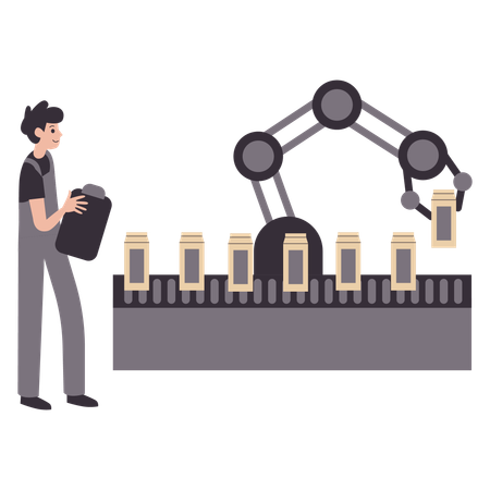 Robotic Operational Process  Illustration