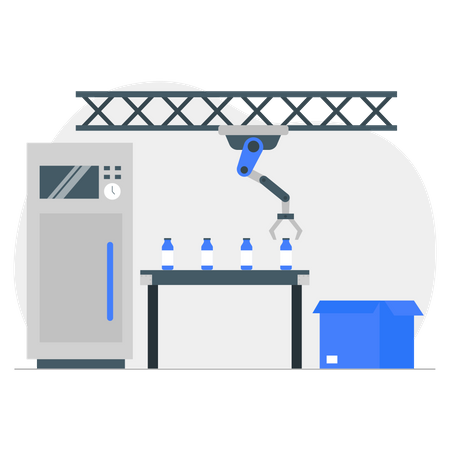 Robotic Production line Illustration