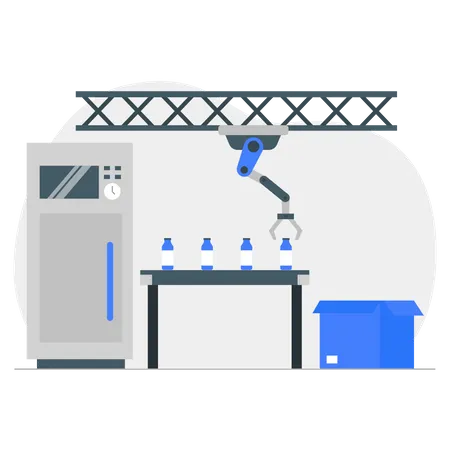 Robotic Production line  Illustration